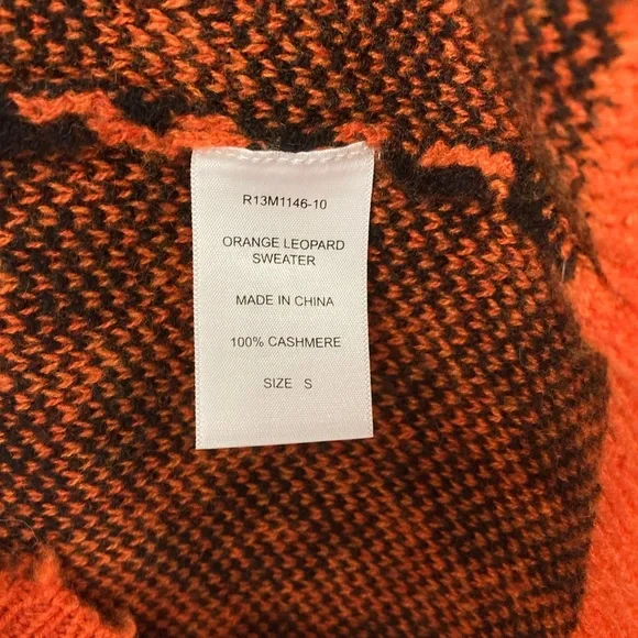 R13 Leopard Cashmere Crewneck Sweater $795 Size small. Oversized fit.